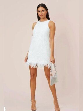 Aidan Mattox White Sequin Dress